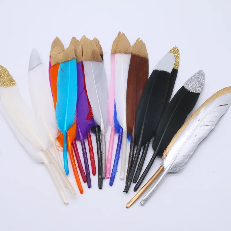 

10Pcs Golden Goose Feathers 10-15cm For Crafts DIY Jewelry Accessories Handicraft Jewelry Juju Hat Decoration