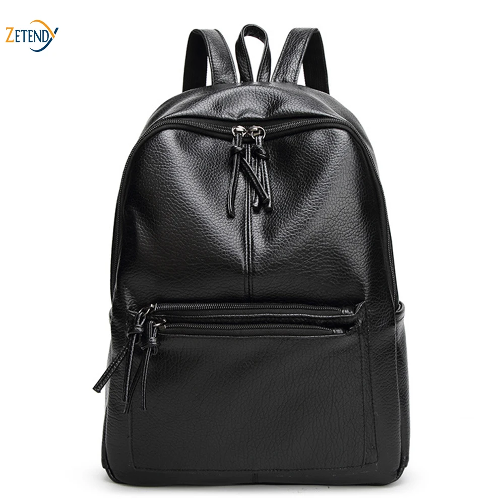 Рюкзак женский из мягкой кожи вместительный многофункциональный|Женские