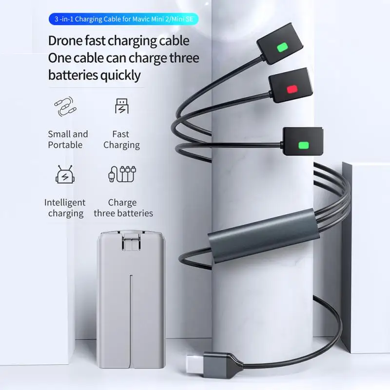 

Applicable To DJI Mavic Mini 2 / Mini Se UAV Three In One Battery Charging Line And Fast Charging Flash Charging Data Line