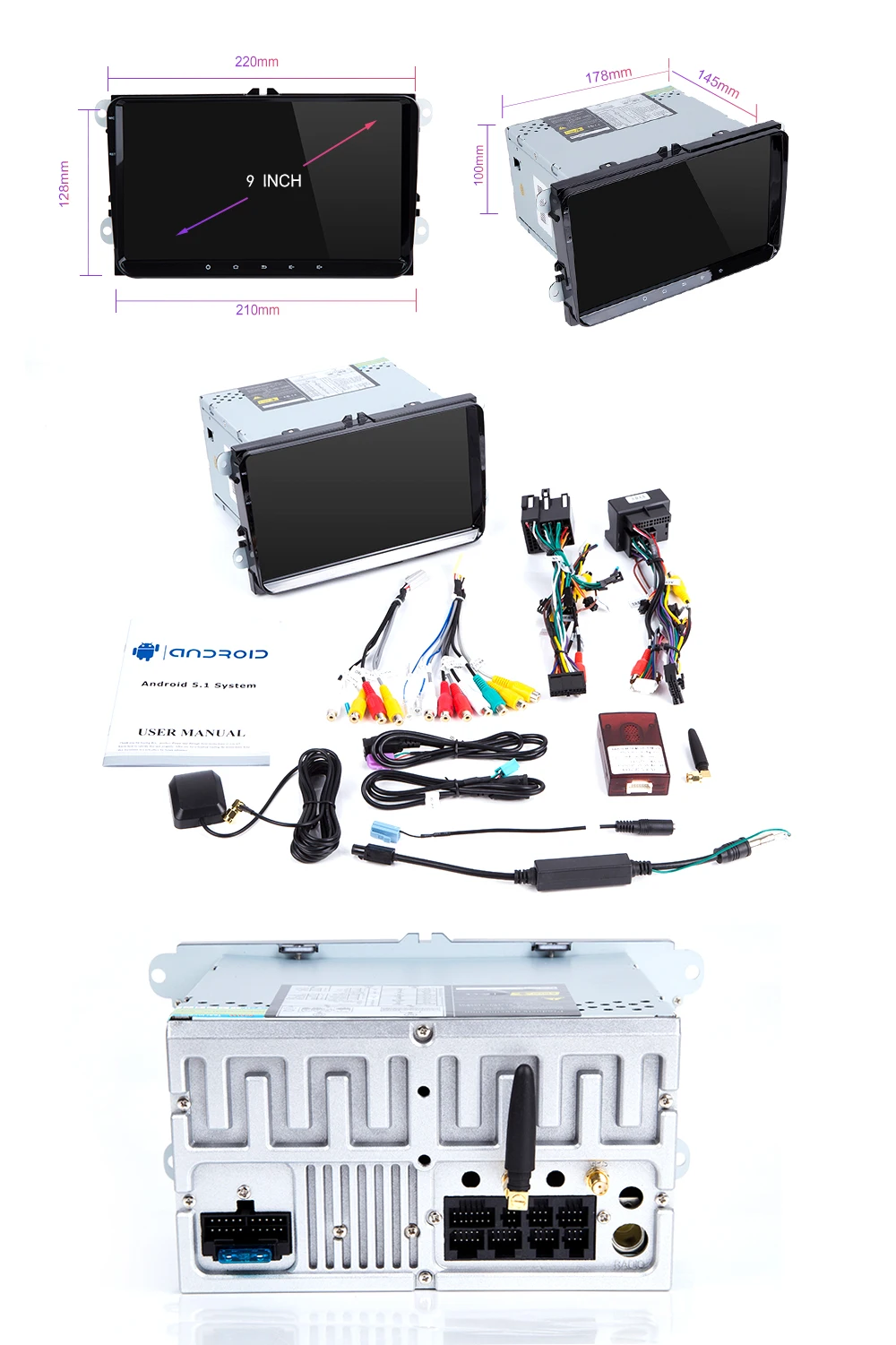 2 Din Android 9 Автомобильный мультимедийный gps навигатор для Amarok волксаген VW Passat B6 golf 56 Skoda Octavia 2 Superb 2 Seat Leon радио