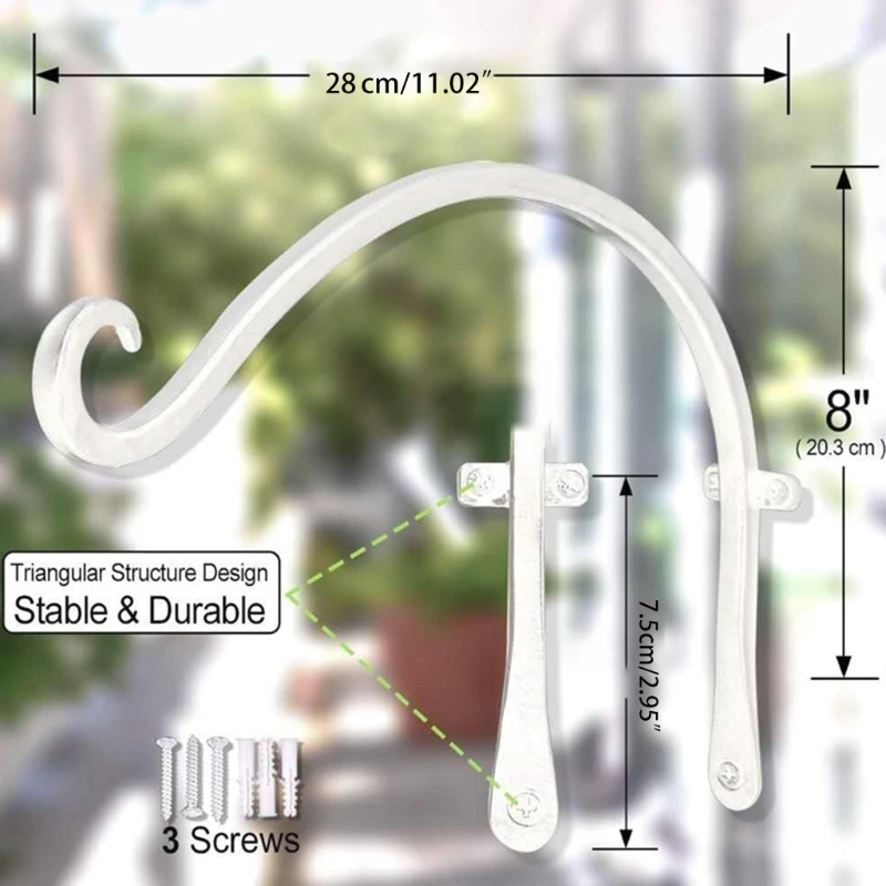 

P15F Nordic Wall Hanging Flower Pot Support Plant Bracket Hook Hanger Holder Balcony Home Decoration