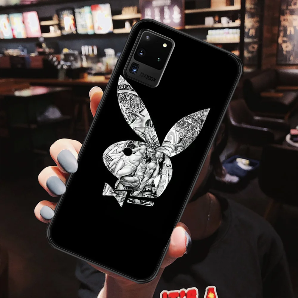 

Playboys Fashion Phone case For Samsung Galaxy Note 4 8 9 10 20 S8 S9 S10 S10E S20 Plus UITRA Ultra black silicone funda fashion