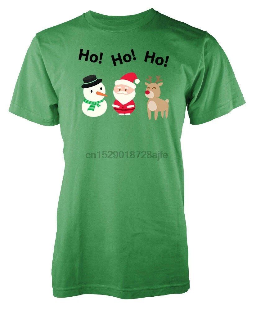 Хо Санта Рудольф Снеговик Рождество футболка для взрослых |
