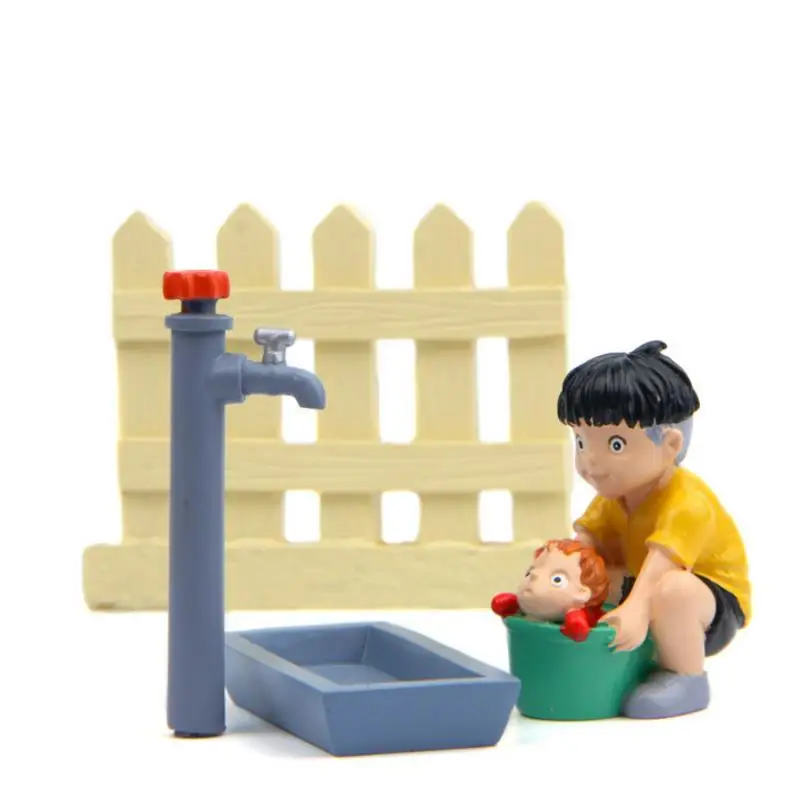 1 шт. Творческий Ponyo на скале мини Поньо соске Фигурки игрушки Коллекционная