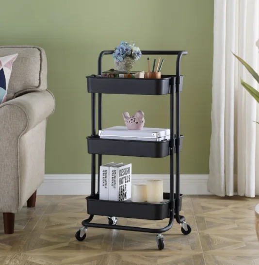 From France 3 Layer Gap Kitchen Storage Rack Slim Slide Tower Movable Assemble Plastic Bathroom Shelf Wheels Organizer HWC | Дом и сад