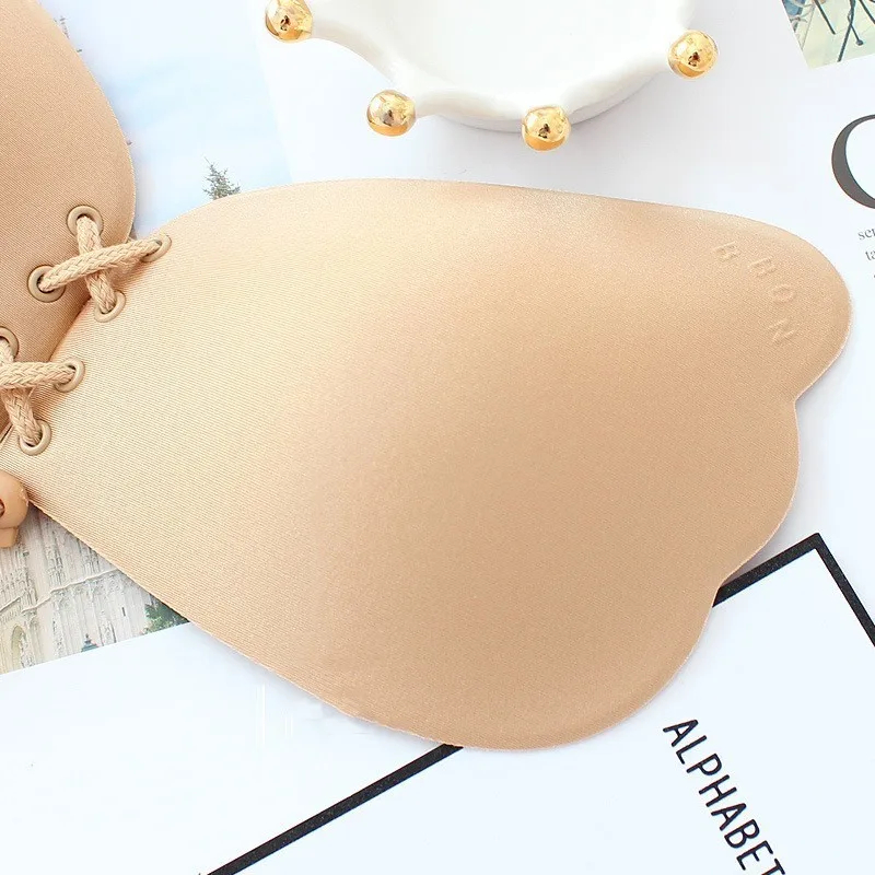 Бюстгальтер-невидимка из черной кожи без бретелек A B C D | Женская одежда