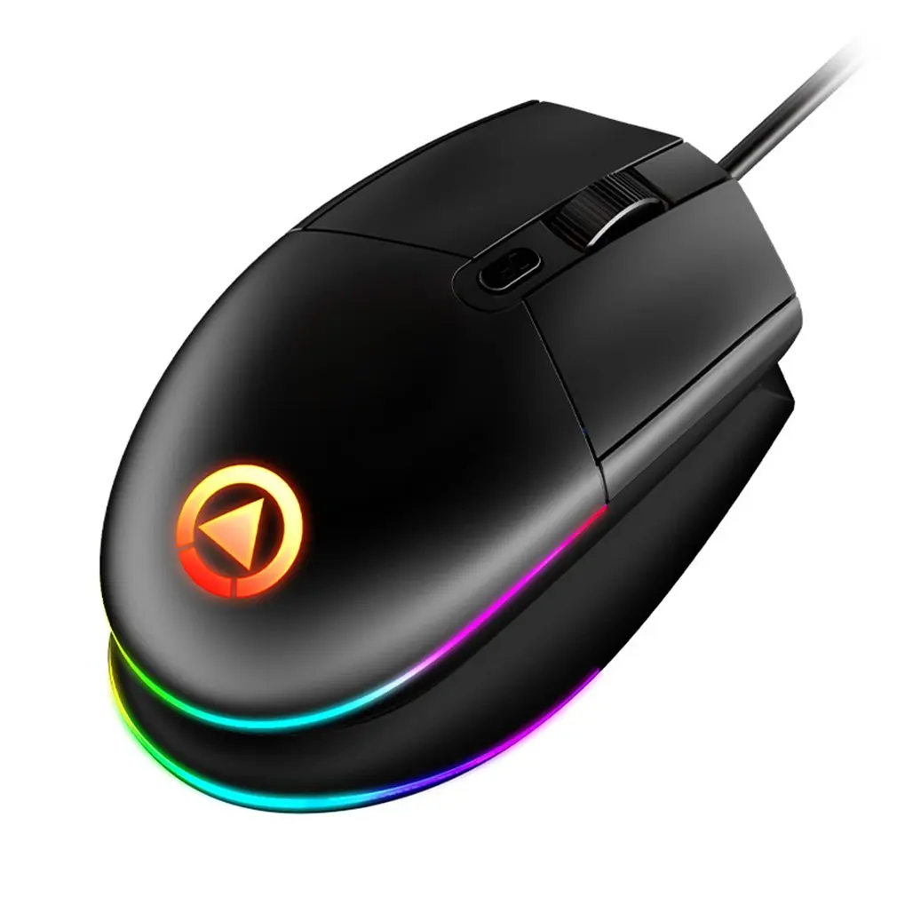 

Проводная игровая мышь со светодиодной подсветкой, 1600 DPI, USB, игровая компьютерная мышь RGB, бесшумная мышь с кабелем, подсветки для ПК и ноутбу...