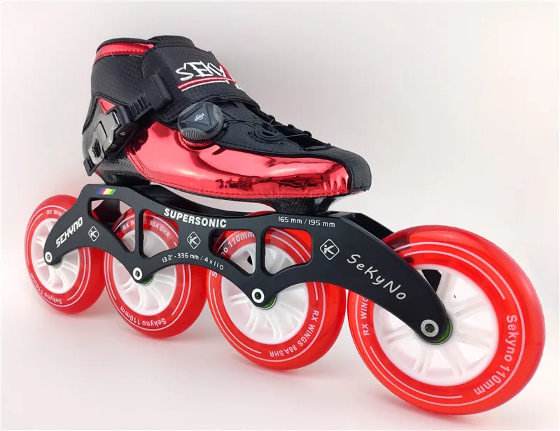 Model 4 4 колеса трек гоночные скоростные коньки patines marathon road золотые роликовые коньки обувь из углеродного волокна 90 100 110 для детей и взрослых - Цвет: Model 4