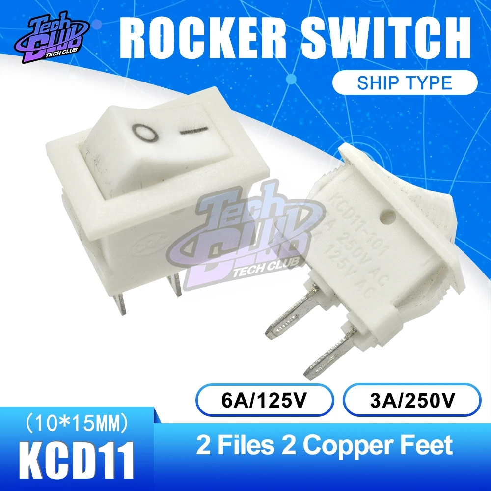 Кнопочный переключатель 10x15 мм SPST 2Pin 3A 250V KCD11 10 шт. кнопочный * 15 черный красный и