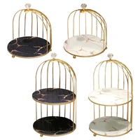 metal bird cage bathroom countertop organiser vanity tray cosmetic makeup storage kitchen rack stand shelf
