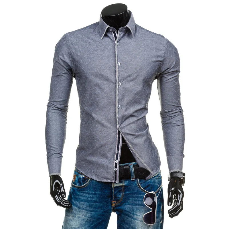 Zogaa новинка весны Длинные рубашки Корейская рубашка мужские умные повседневные