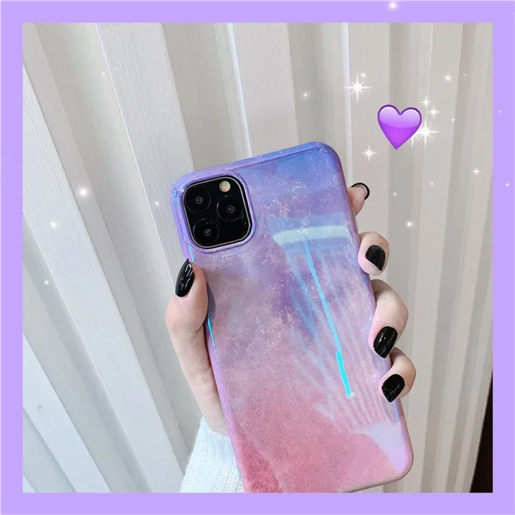 iPhone X Case Purple BlueRay High Quailty 11 Pro Max se 2020 Phone Xr 7 Xs Soft Back cover 8 for Women and Men | Мобильные телефоны