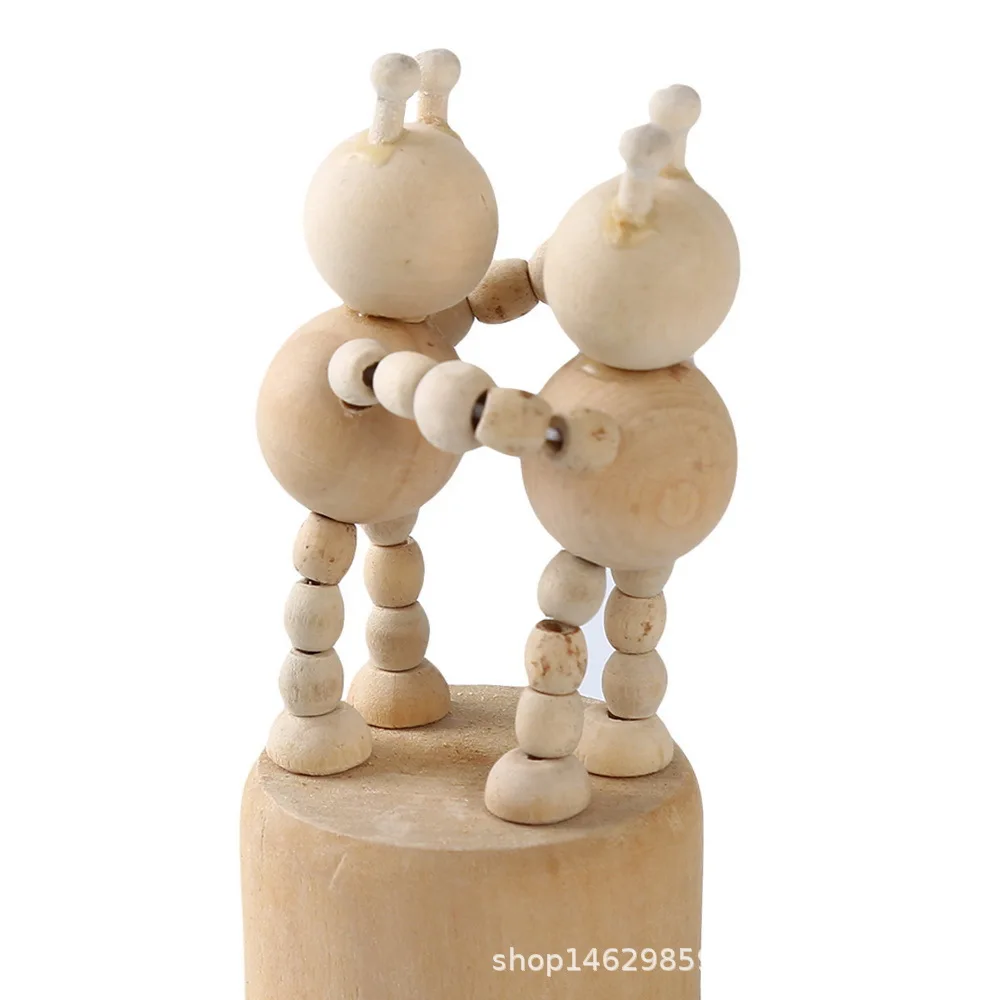 

Animal White Embryo Decoration Cartoon Children's Creative DIY Wooden Crafts Scenic Spots Stall Wooden Bucket Toys