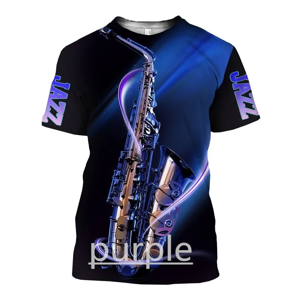 

2022 New T-shirt Saxophone 3D Full Printed Men's and Women's Shirt Sports T-shirt Music Style Cool Shopping Men's and Women's