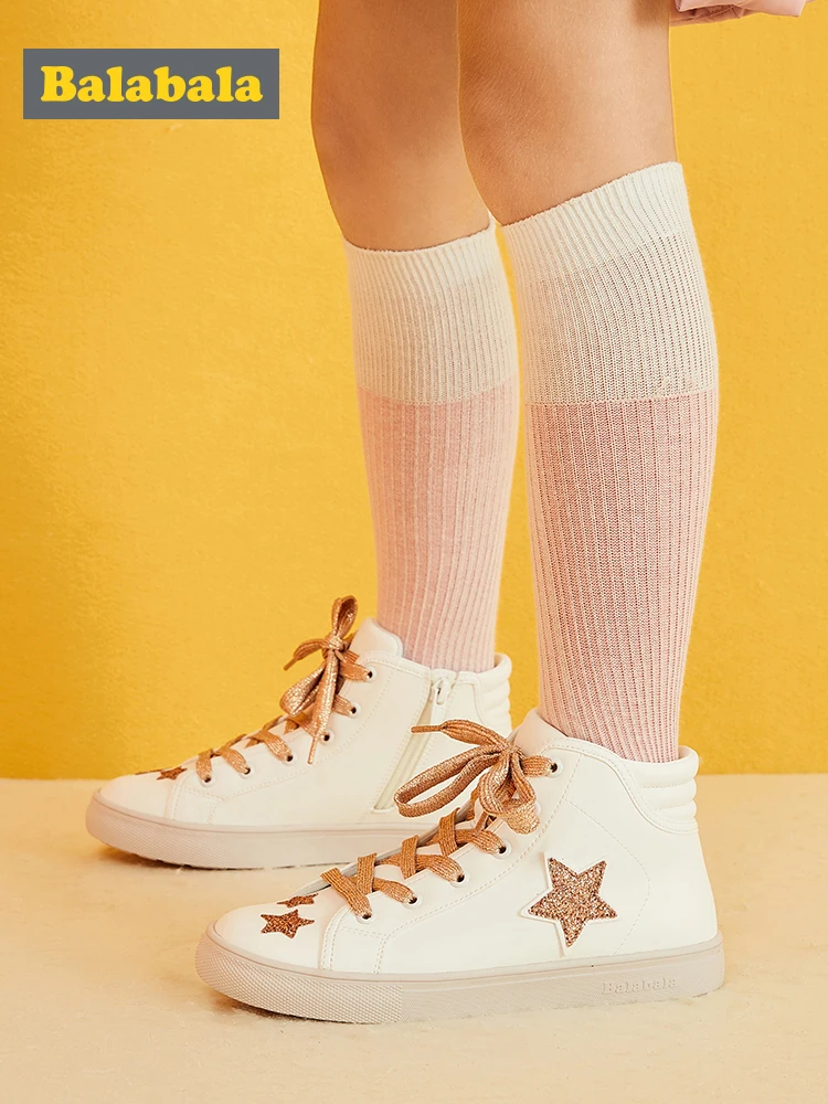 Обувь Balabala для девочек новинка 2019 Белая обувь детская модная газовая из
