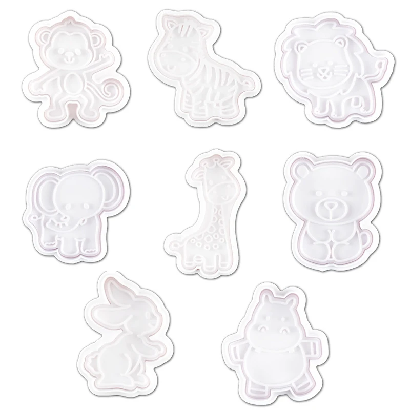 4 шт./компл. животных серии Жираф с принтом обезьяна Пластик Плунжер для сахарной