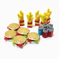hamburger building blocks fast food compatible mini city bricks moc shop juguetes bloques chips dessert drinks toys for children
