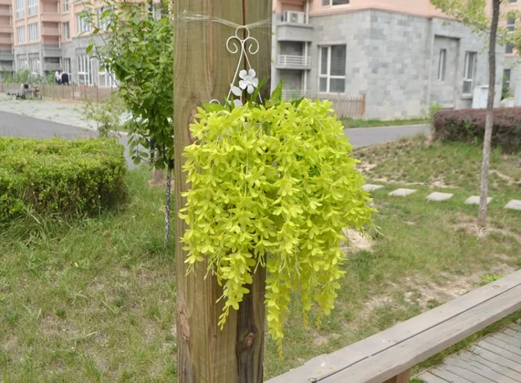 

Five Branches Each Bouquet Artificial Hanging Orchids Plants Fake Silk Flower Vine 5 color For Wedding Backdrop Party Decoration