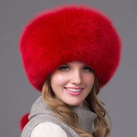 2021 natural real fox fur hat for women quality trendy bomber cap new winter style 100
