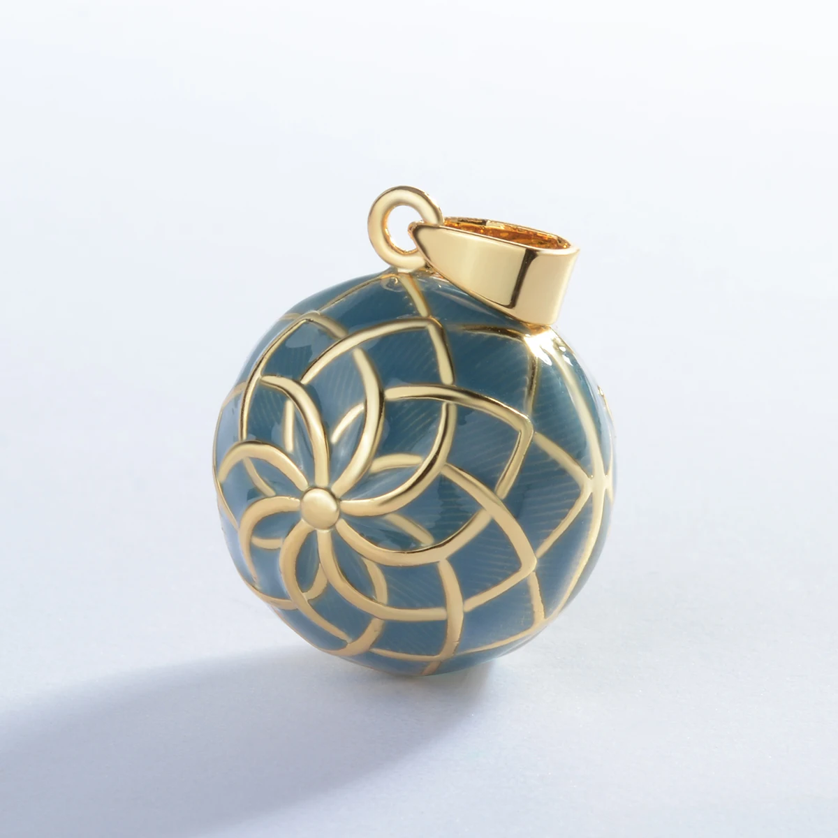 N14Nb428-2 only ball Eudora Harmony Gold green Flower Ball Necklace Chime ball Maternal bola bell appease fetal prenatal bell pregnant women Jewelry - Окраска металла: N14Nb428-2 only ball