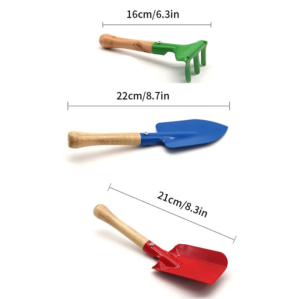 

3PCS Children Garden Small Tools Puzzle Toys Gardening Set Spade Leaf Rake Mini Outdoor Learning For Kids Garden Home Tool