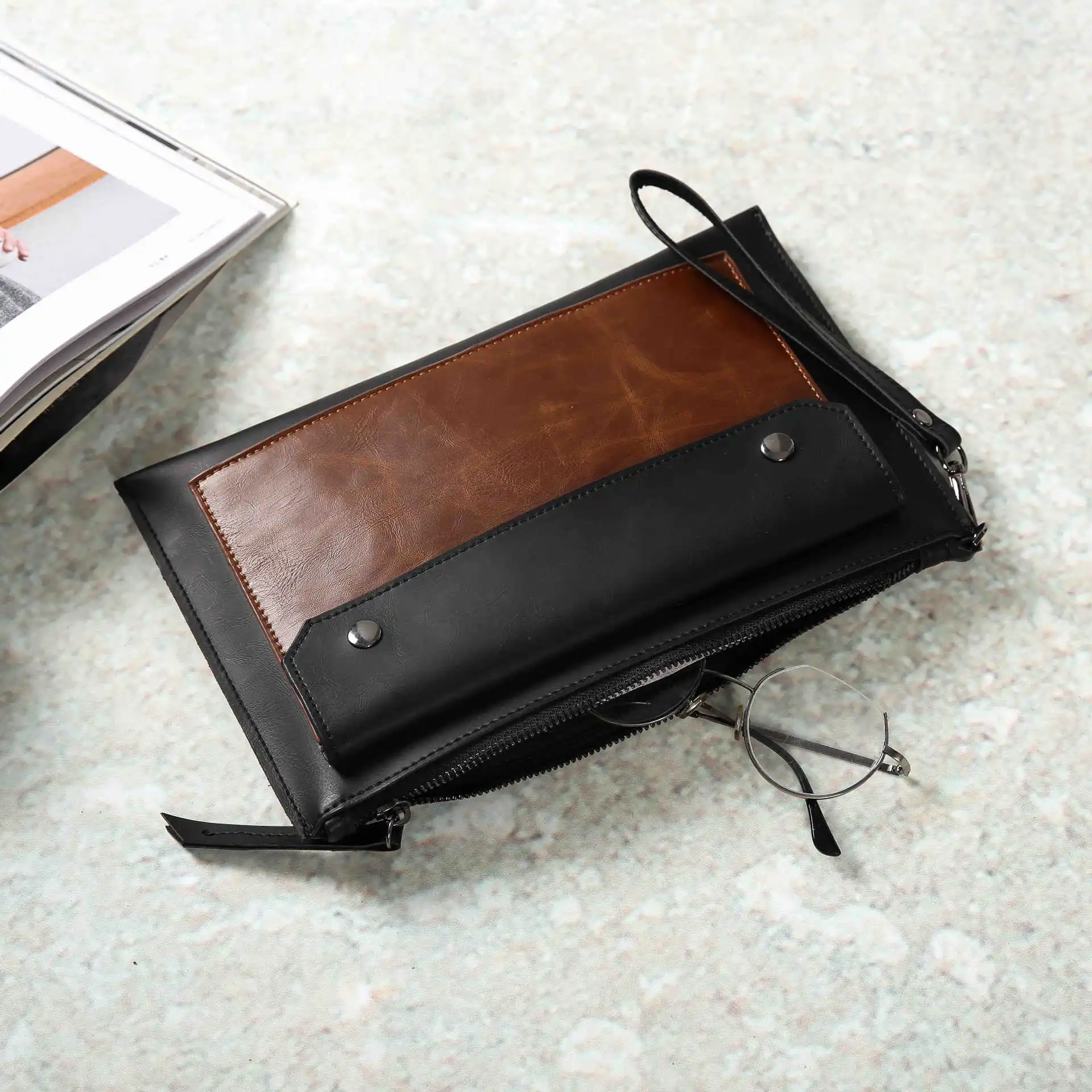 2019 fashion new pattern clutch bag hand street mobile phone tide men's and women's wrist Korean leisure |