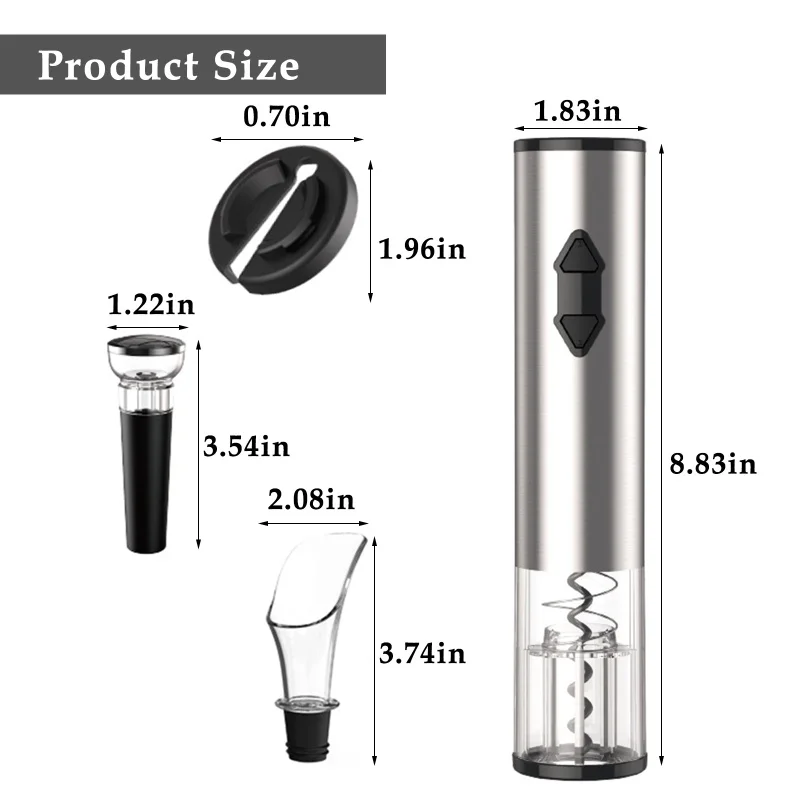 

Electric Wine Bottle Opener Corkscrew Foil Cutter Set Automatic Bottle Opener For Wine Kitchen Can Opener Battery Powered