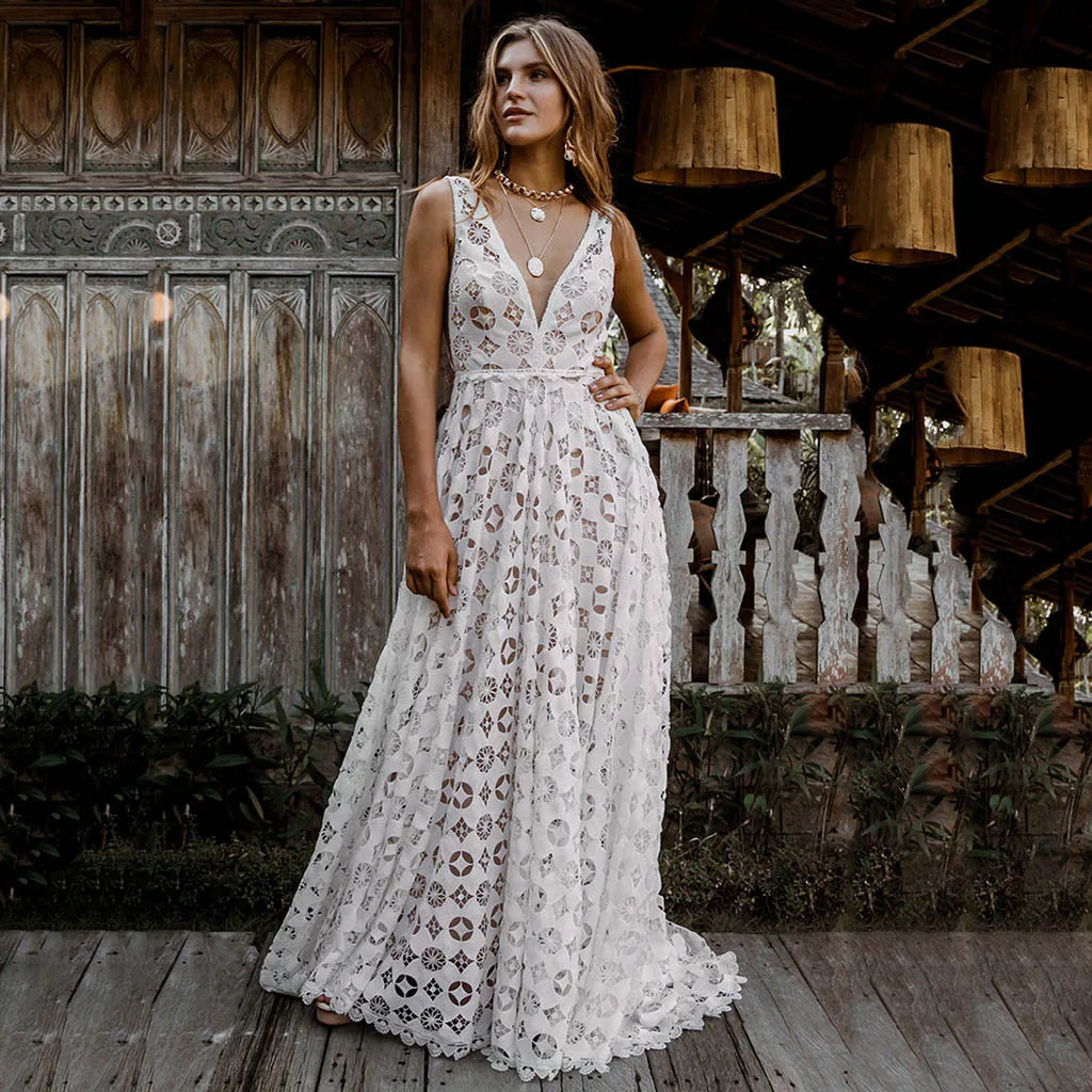 JAYCOSIN Платье женское праздничное летнее однотонное без рукавов для пляжной