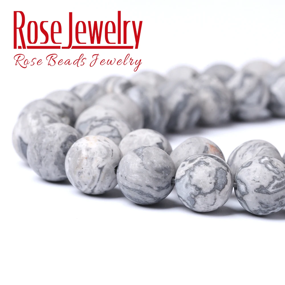 Натуральный камень с тусклой полировкой матовый карта яшмы вокруг бусины для