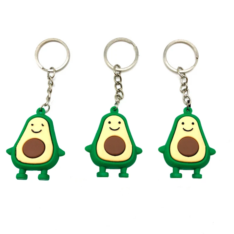 Мода моделирование фрукты авокадо улыбка-образный брелок 3D мягкая Смола брелки