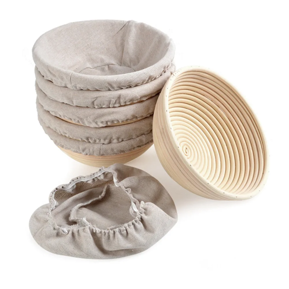 Круглый натуральный ротанг ферментация хлеба корзина сельской местности Стиль