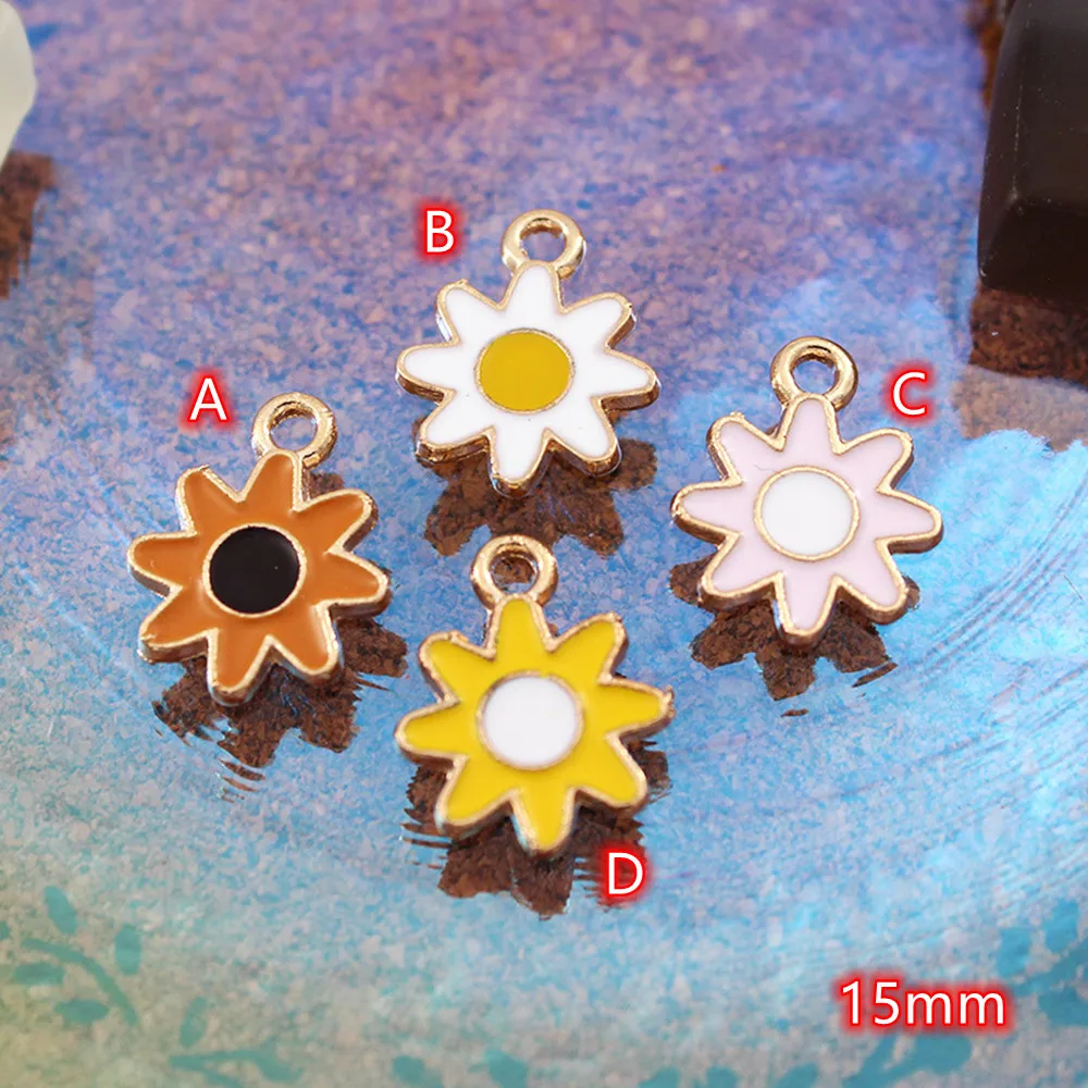 

Mini Flower Colorful Enamel Metal Charms DIY Earrings Bracelets Floating Pendants 30pcs Fit Jewelry Making Phone Case Decor
