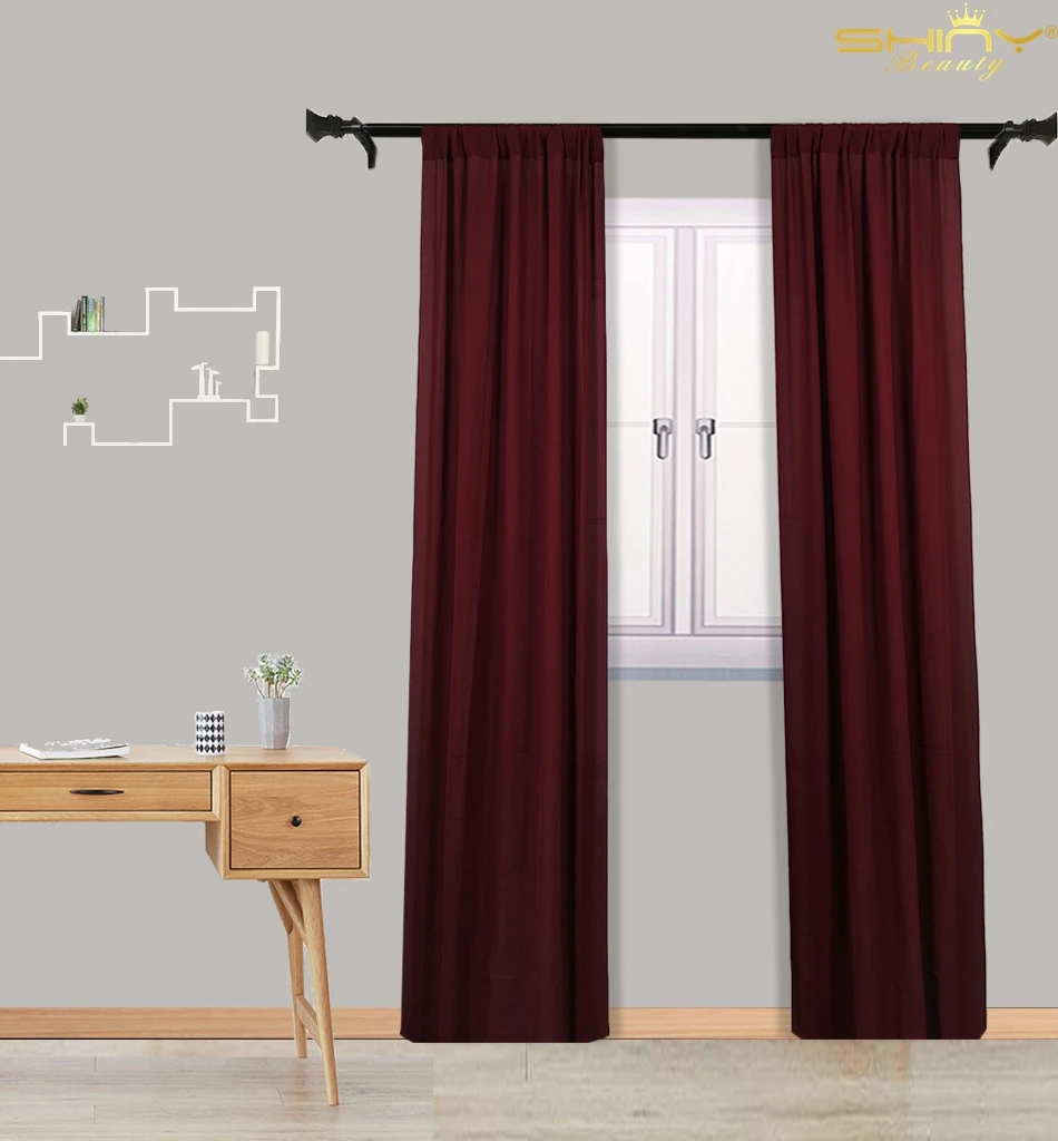 Шифоновый фон 59 ''x 96'' 2 панели бордовая вуаль занавески Рождественские