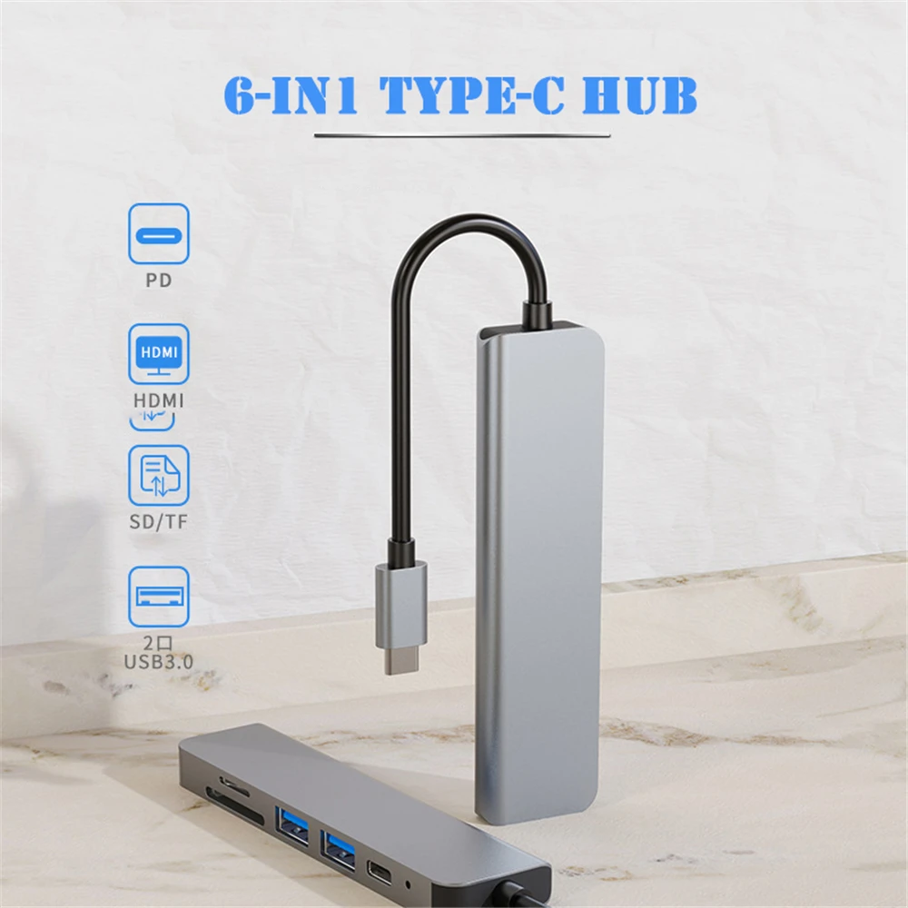 USB Type-c концентратор 6 в 1 C на 3 0 HDMI-совместимая док-станция для MacBook Pro Nintendo Switch USB-C Type