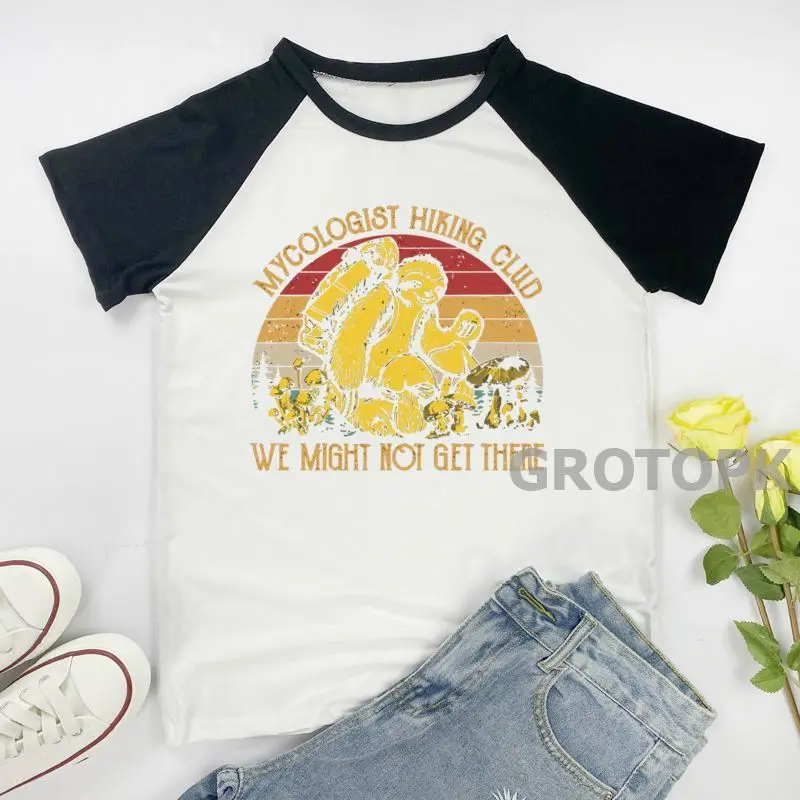 

Mycologist походный клуб гриб Ленивец с коротким рукавом летняя одежда для женщин Harajuku корейские уличные Топы женские рубашки Mujer