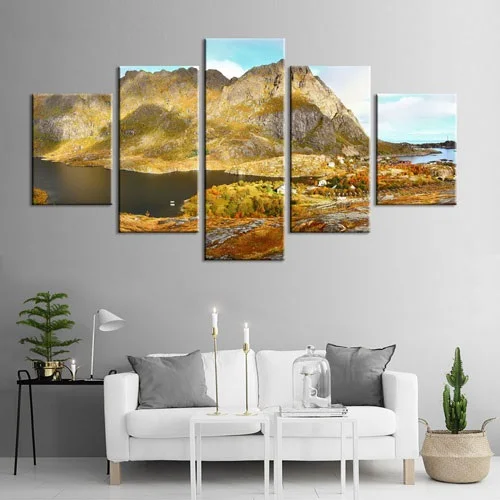 Холст картины плакаты 3 Северное озеро натуральная Настенная картина с