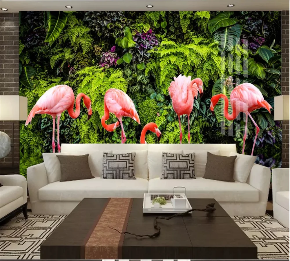 3D фотообои на заказ скандинавский маленький свежий тропический лес банановый