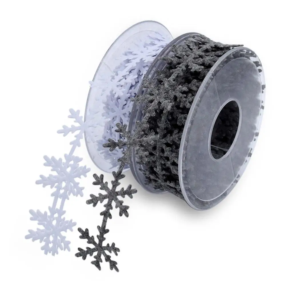 Нетканая Снежинка декоративная лента рельефная ткань Рождественский день 5