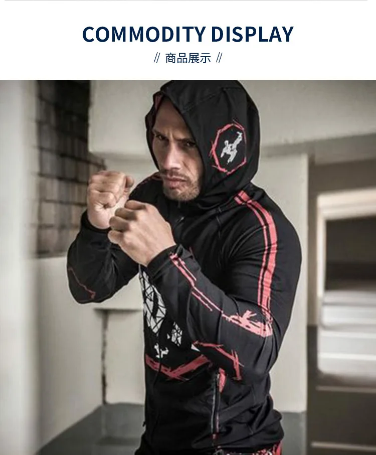 Мужская спортивная одежда для бега наборы свитеров водолазка Спортзал Фитнес Бодибилдинг толстовки Топы Брюки мужские спортивные костюмы для тренировок