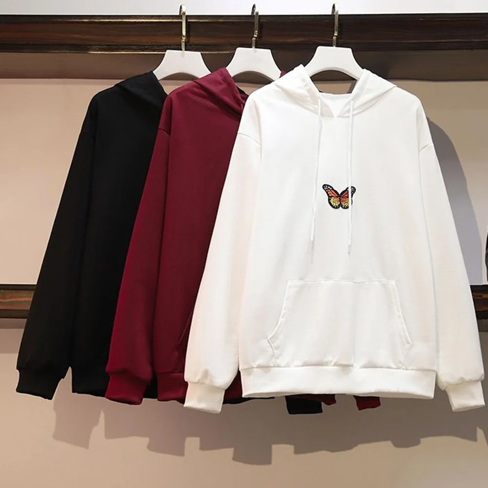 

Женские толстовки с капюшоном и принтом бабочек, свитшот, осенняя уличная одежда, хипстерская Повседневная Толстовка в стиле хип-хоп с длин...