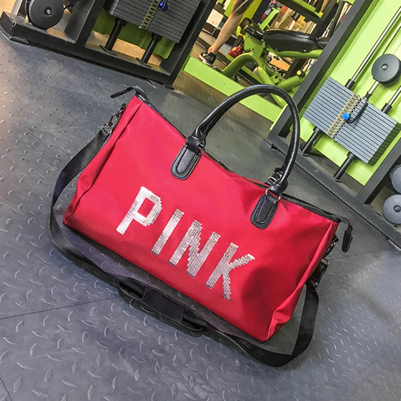 2019 большая Вместительная дорожная сумка для спортзала розовая Повседневная на