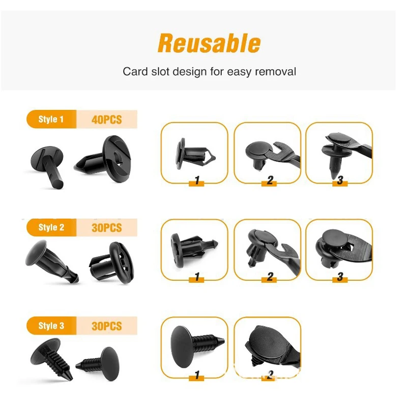 200 шт. клипса для автомобильного крепления смешанные фиксаторы кузова автомобиля
