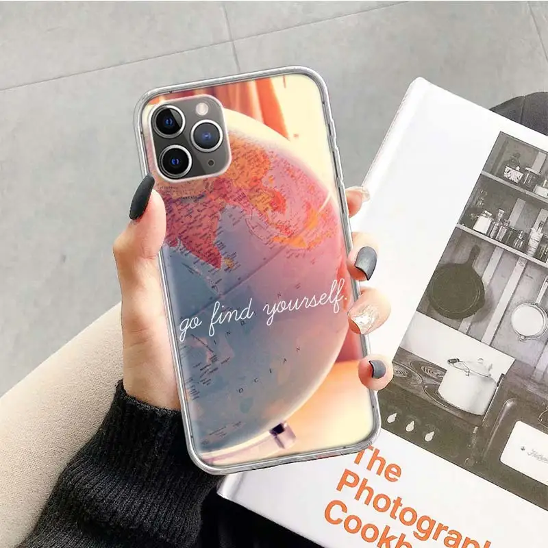 Дорожный Чехол для телефона с картой мира мягкий чехол iPhone 14 13 Pro 11 15 Art 12 XR X XS Max 7 8 6S