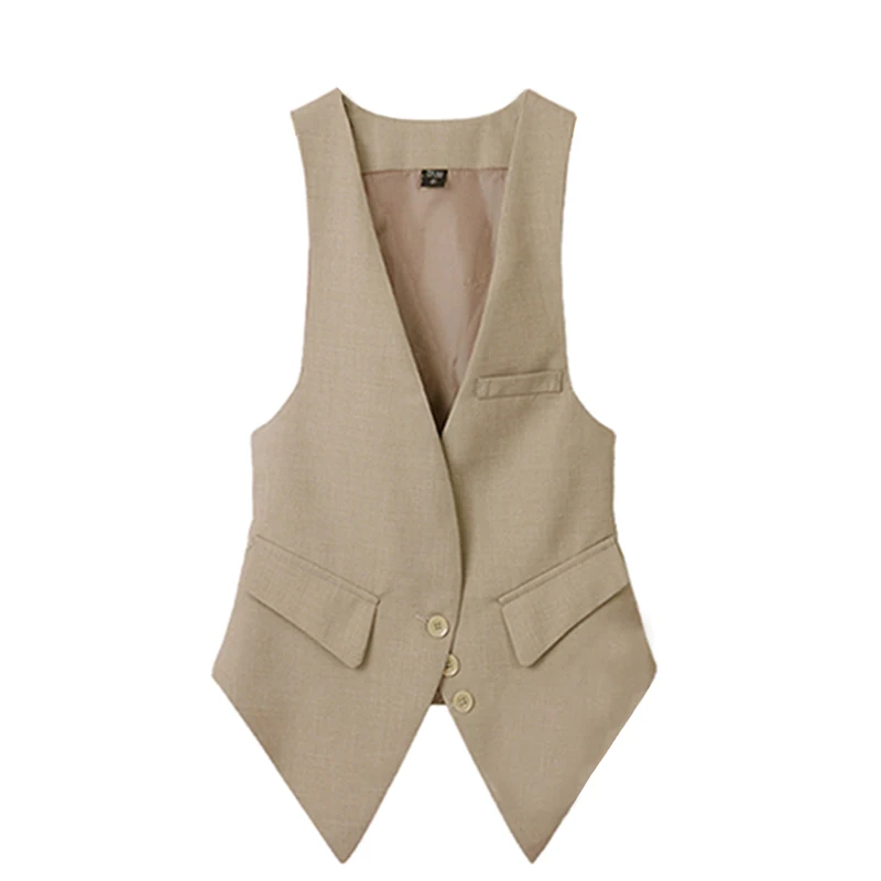 Женское повседневное пальто без рукавов костюм жилет смокинг облегающий модный