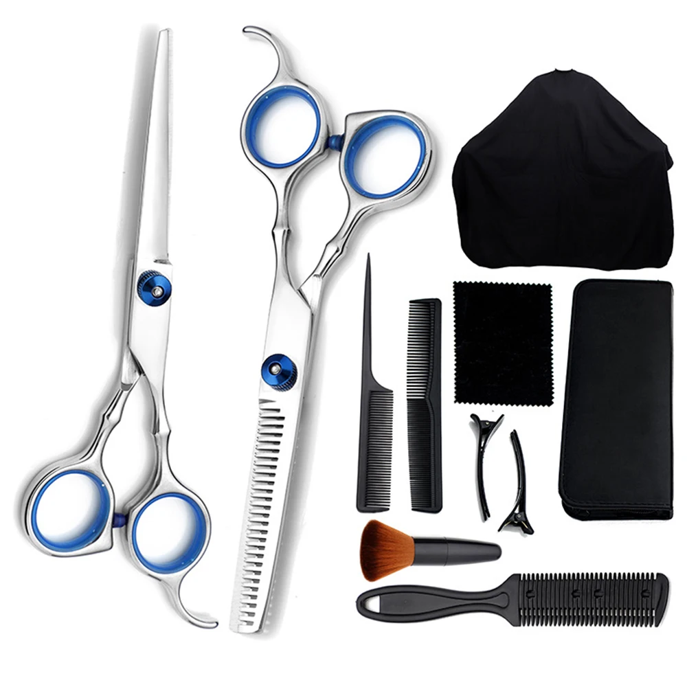 

6 Inch Hairdressing Scissors Professional Japanese Stainless Steel Blue Hair Scissors for Cutting Thinning Barber Scissors Set