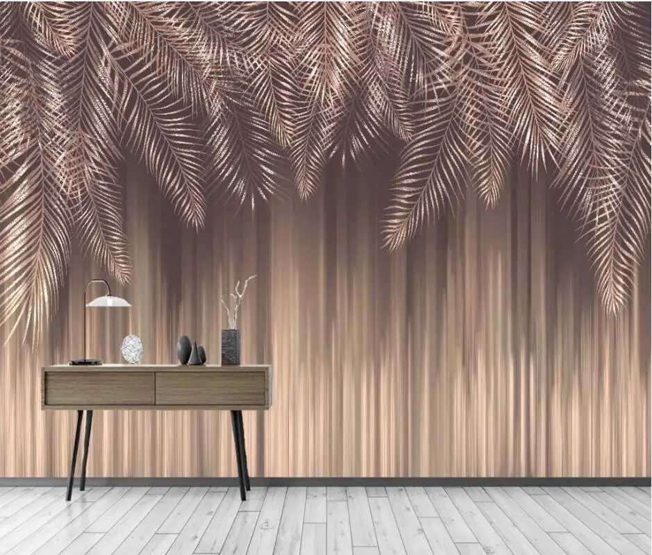 

AINYOOUSEM Modern leaf line TV living room background wall papel de parede wall paper 3d wallpaper