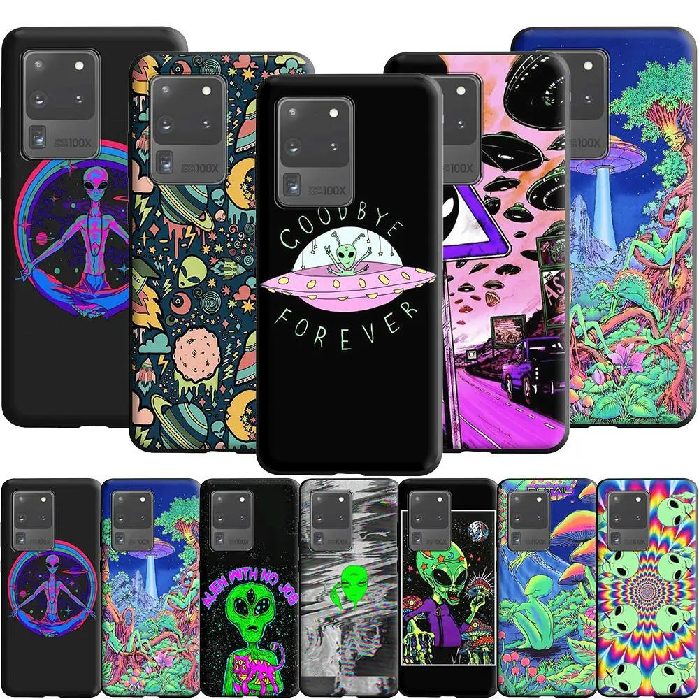 Чехол Trippy Tie Dye Peace Alien для Samsung Galaxy A10 A10S A20 A20E A20S A30 A30S A40 A50 A51 A70 A71 A21S A02S A31 A42|Бамперы| |