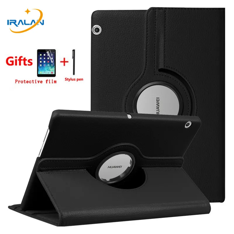 Hot 360 Rotating Case For Huawei Mediapad M5 Lite 10 BAH2-W19/L09/W09 10.1 Tablet Stand Cover For Huawei M5 lite Case+ Film+Pen