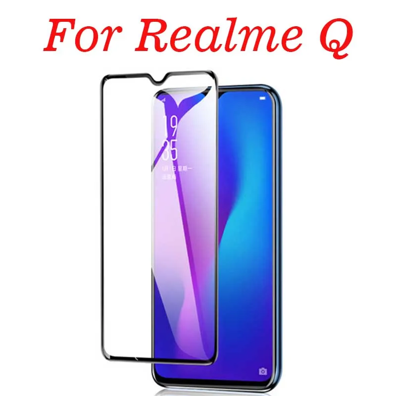 3D полное клеевое закаленное стекло для OPPO Realme Q Полное покрытие экрана