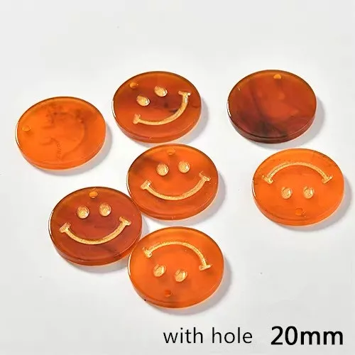 have holes Стиль, 30 шт./лот, животные, Мультяшные кошачьи головы/круглые акриловые бусины в форме смайлика, сделай сам, ювелирные изделия, серьги/аксессуары для одежды - Цвет: have holes
